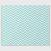 Turquoise Aqua White Large Chevron ZigZag Pattern Cadeaupapier (Vlak)