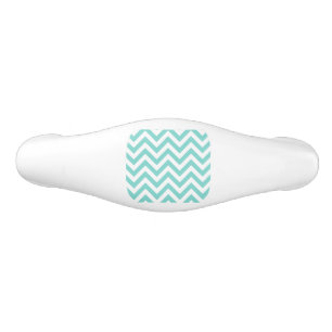 Turquoise Aqua White Large Chevron ZigZag Pattern Keramische Ladegreep