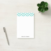 Turquoise Aqua White Large Chevron ZigZag Pattern Post-it® Notes (Kantoor)
