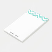 Turquoise Aqua White Large Chevron ZigZag Pattern Post-it® Notes (Schuin)