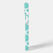 Turquoise Aqua Wht Moroccan Quatrefoil Pattern #5 Case-Mate iPhone Case (Achterkant / Links)