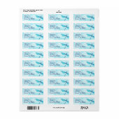 Turquoise, Aquamarine Dragonfly Address Label (Full Sheet)