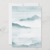 Turquoise aquarelle brouille paysage faire-part de (Dos)