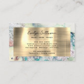 Turquoise aquarelle fausse feuille d'or carte de v (Dos)