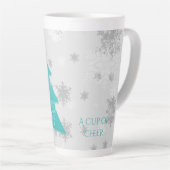 Turquoise arbre de Noël Latte Mug (Angle droit)