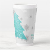 Turquoise arbre de Noël Latte Mug (Devant)