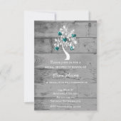 Turquoise Arbre des Coeurs Invitation Fête des mar (Devant)