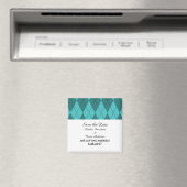 Turquoise Argyle Save the Date Magnet Magneet (Insitu (Vaatwasser))