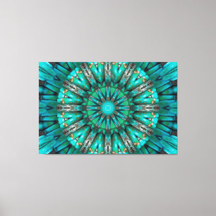 Turquoise Art 1 Canvas Afdruk