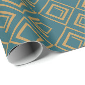 Turquoise art deco cadeaupapier (Rol Hoek)