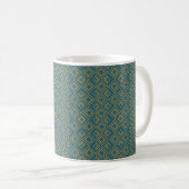 Turquoise art deco koffiemok (Voorkant rechts)