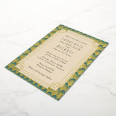 Turquoise Art Déco or Vintage Foil Invitation (Rotation)