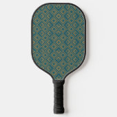 Turquoise art deco pickleball paddle (Voorkant)
