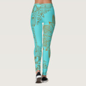 "Turquoise" Art Nouveau Leggings (Achterkant)