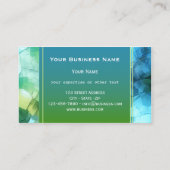 Turquoise artistique Carte de visite en verre vert (Dos)