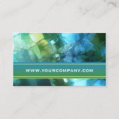 Turquoise artistique Carte de visite en verre vert (Devant)