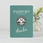 Turquoise Aruba Passport Bewaar de datum Save The Date (Staand voorkant)