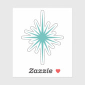 Turquoise Atomic Starburst Mid Century Modern Sticker (Vel)