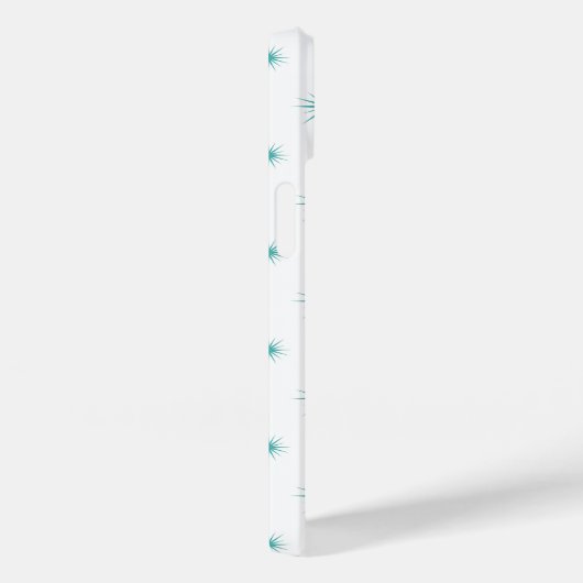 Turquoise Atomic Starburst Mid Century Patroon Case-Mate iPhone Case (Achterkant / Rechts)