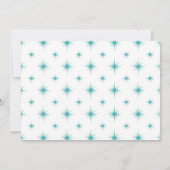 Turquoise Atomic Starburst Mid Century Wedding Kaart (Achterkant)