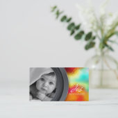 Turquoise audacieuse de photo de carte de visite (Debout devant)