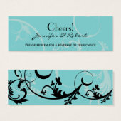 Turquoise avec billet de boisson Mariage Black Swi (Devant & derrière)