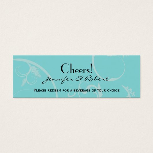 Turquoise avec billet de boisson Mariage Black Swi (Devant)