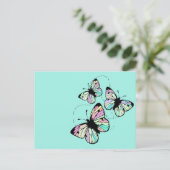 Turquoise avec carte postale Papillons (Debout devant)