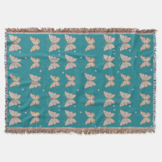 Turquoise avec des papillons Lancer la couverture