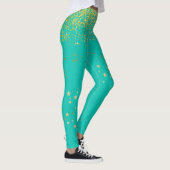 Turquoise avec Leggings Gold Accent (Droite)