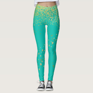 Turquoise avec Leggings Gold Accent
