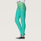 Turquoise avec Leggings Gold Accent (Gauche)