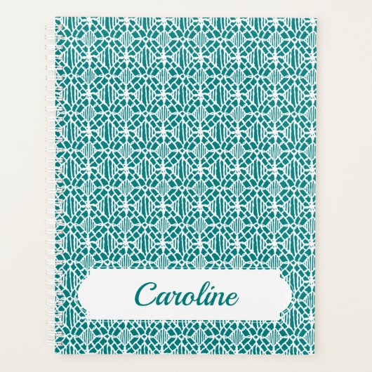 Turquoise avec Motif en dentelle Crochet blanc (Devant)