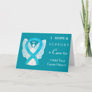 Turquoise Awareness Ribbon Angel Wenskaarten Kaart