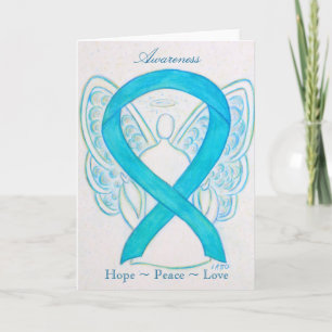 Turquoise Awareness Ribbon Wenskaart Kaart