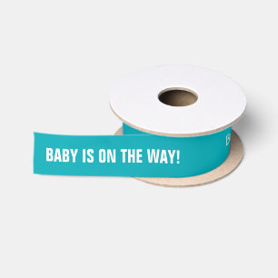 Turquoise Baby on the Way Personalized Ribbon Lint