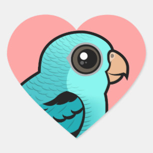 Turquoise Barred Parakeet Hart Sticker