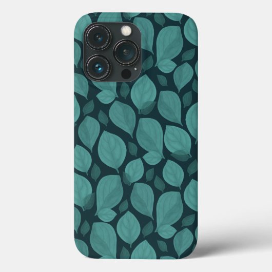 Turquoise Basil Leaves Herb Plant Pattern Case-Mate iPhone Case (Achterkant)