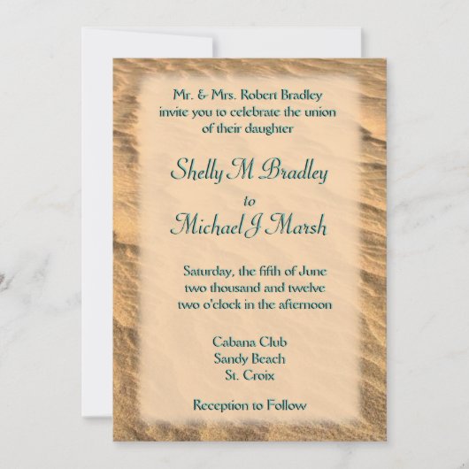 Turquoise Beach Destination Mariage Invitation (Devant)