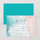Turquoise Beach Ocean Sand Wedding RSVP (Devant / Derrière)