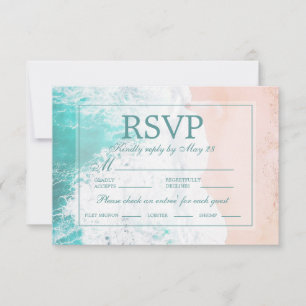 Turquoise Beach Ocean Sand Wedding RSVP