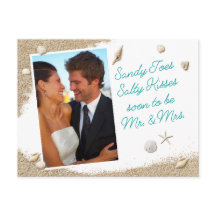 Turquoise Beach Sandy Toes Salty Photo Save Date