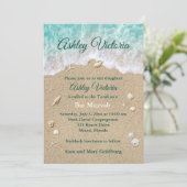 Turquoise Beach Waves Invitation Bat mitzvah (Debout devant)