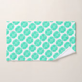 Turquoise Belarus Folk Pattern Bad Handdoek (Handdoek)