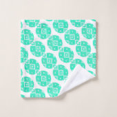 Turquoise Belarus Motif folklorique (Gant de toilette)