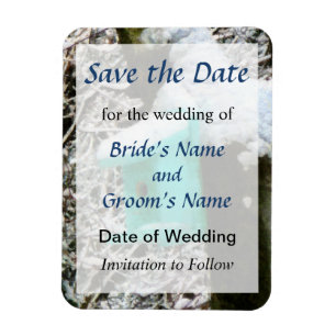 Turquoise Birdhouse Save the Date Magneet