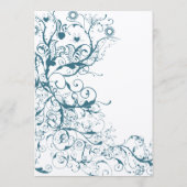 Turquoise Birds and Swirls Menu Mariage (Dos)