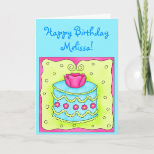 Turquoise Birthday Kaart met Turquoise Cake