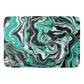 Turquoise, Black and White Swirls Marble like Badmat (Voorkant)