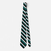 Turquoise Black and White University Cravate de ba (Devant)